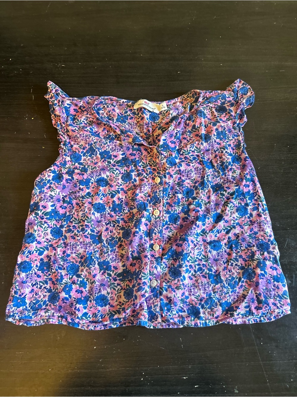 Vineyard Vines Purple, Pink & Blue Floral Button-Front Camisole
